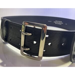 Perfect Fit Sam Browne Duty Belt Black Leather Size 34 Basketweave NEW
